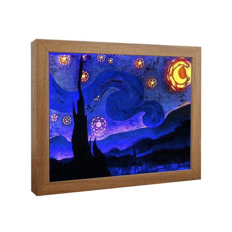 Starry Night Lamp LED Light | Bedside Van Gogh Veilleuse Enfant | USB Nightlamp for Home Decor & Room Lighting